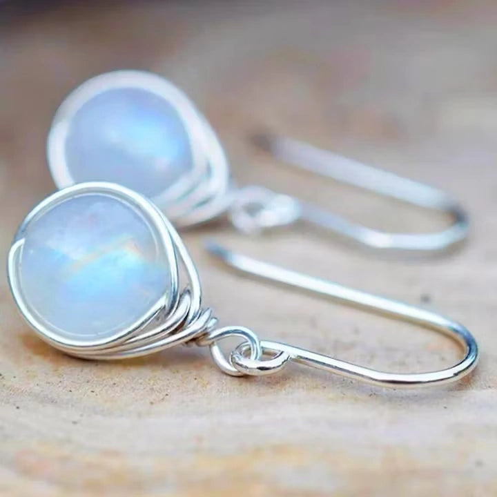 Aoaome Vintage Moonstone Drop Earrings