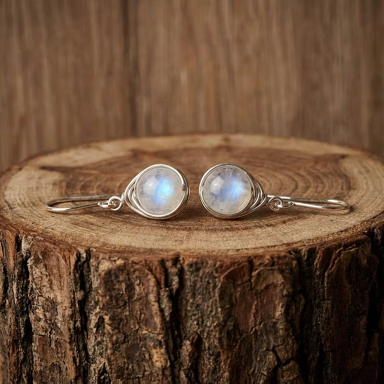 Aoaome Vintage Moonstone Drop Earrings