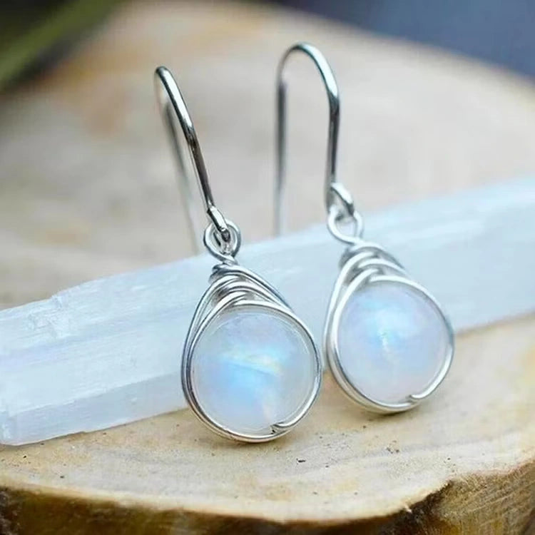 Aoaome Vintage Moonstone Drop Earrings