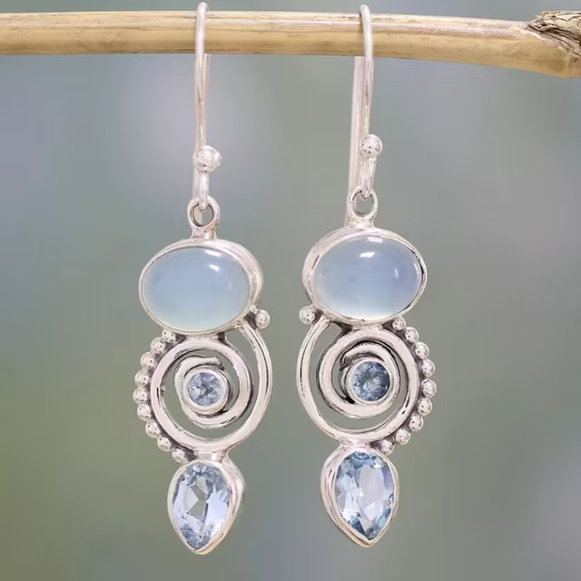 Aoaome Vintage Moonstone Earrings
