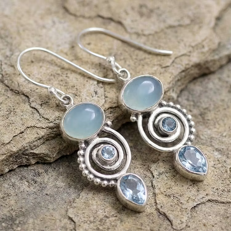 Aoaome Vintage Moonstone Earrings