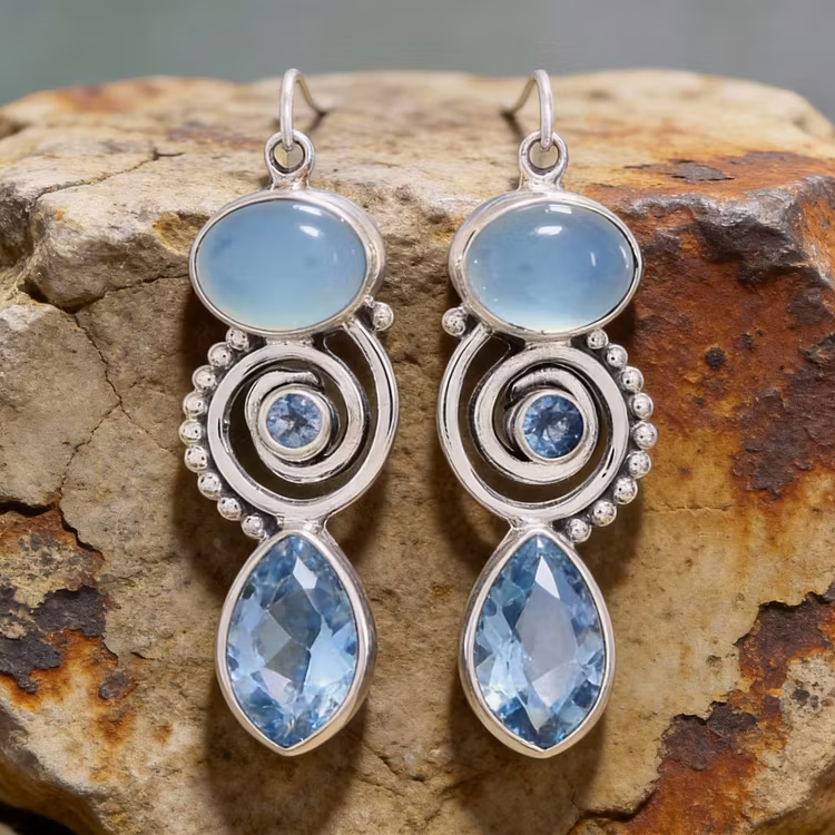 Aoaome Vintage Moonstone Earrings