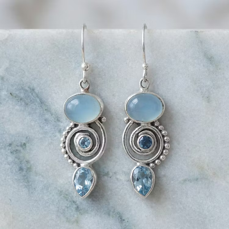 Aoaome Vintage Moonstone Earrings