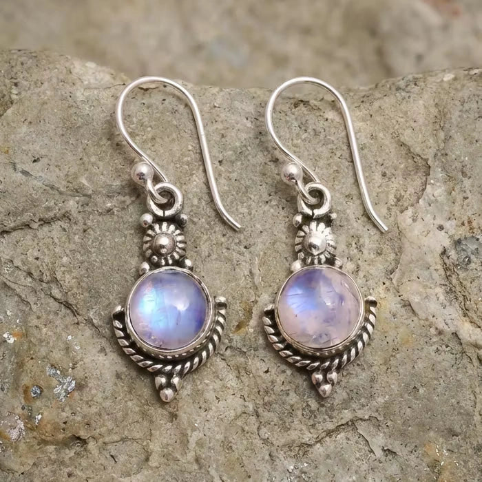 Aoaome Vintage Moonstone Long Pendant Earrings