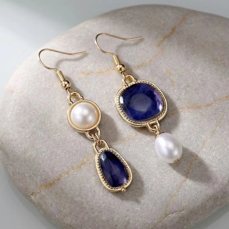 Aoaome Vintage Natural Blue Stone Earrings