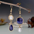 Aoaome Vintage Natural Blue Stone Earrings