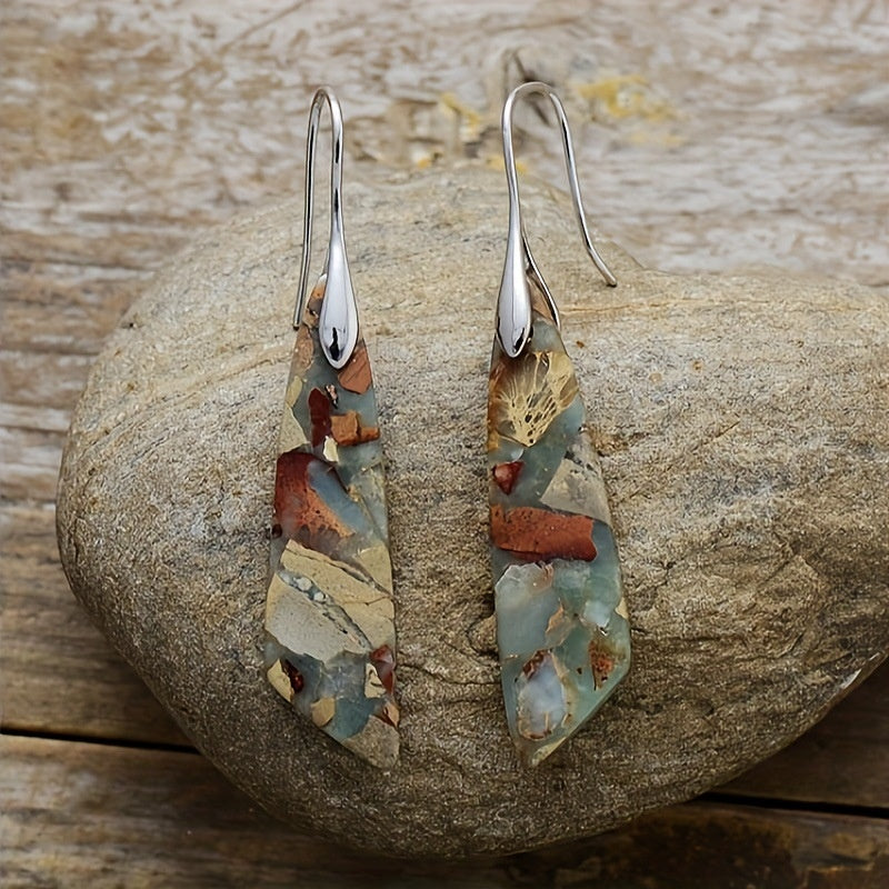 Aoaome Vintage Nature Stone Earrings