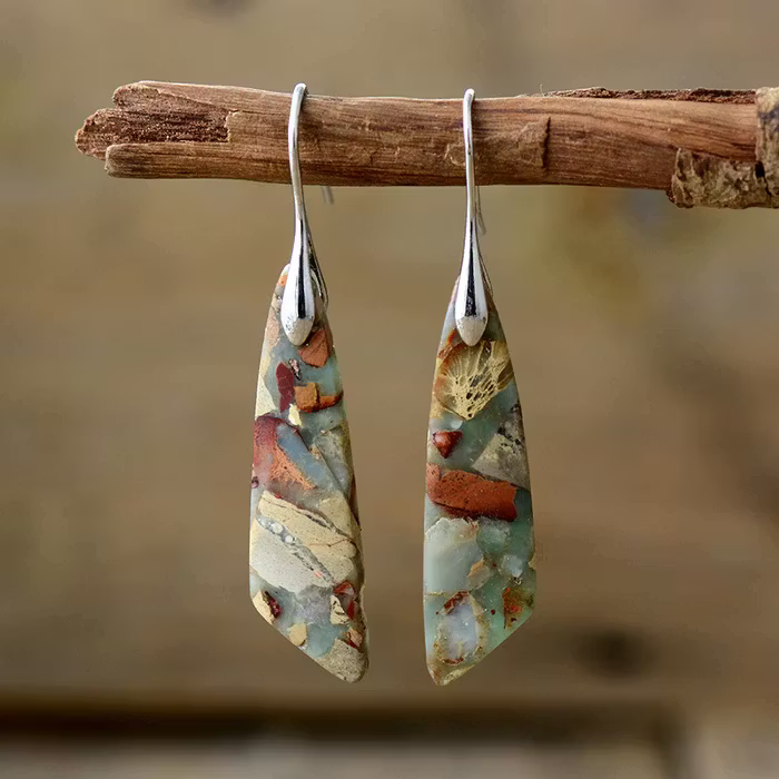 Aoaome Vintage Nature Stone Earrings