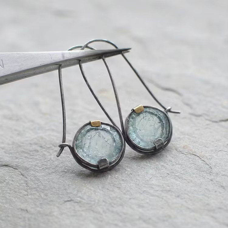 Aoaome Vintage Ocean Crystal Earrings