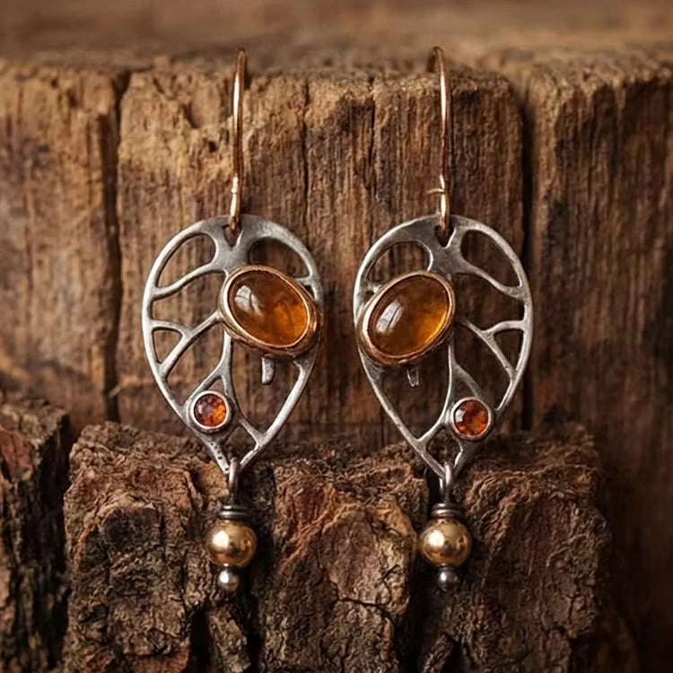 Aoaome Vintage Orange Crystal Earrings