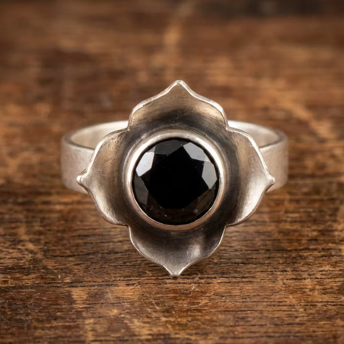 Aoaome Vintage Personalized Silver Flower Rings