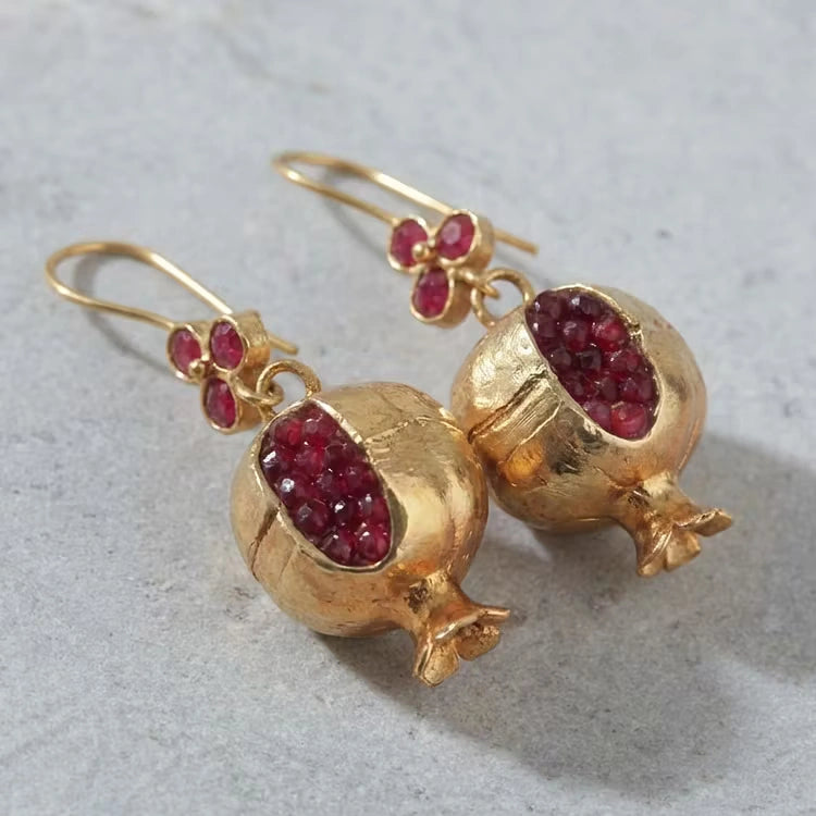 Aoaome Vintage Pomegranate Design Earrings