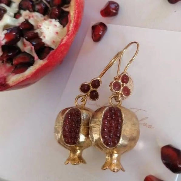 Aoaome Vintage Pomegranate Design Earrings