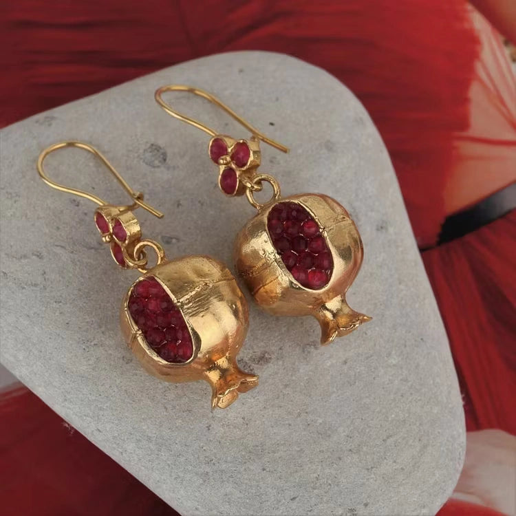 Aoaome Vintage Pomegranate Design Earrings