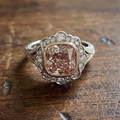 Aoaome Vintage Rose Gold Double Tone Moissanite Rings