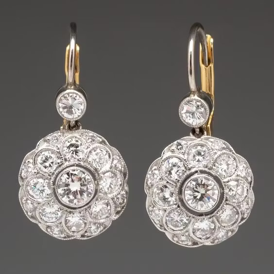 Aoaome Vintage Rounded Mandala Crystal Earrings