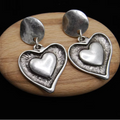 Aoaome Vintage Silver Heart Earrings