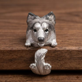 Aoaome Vintage Silver Shetland Sheepdog Open Rings