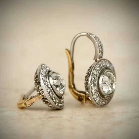 Aoaome Vintage Silver with Zirconia Earrings
