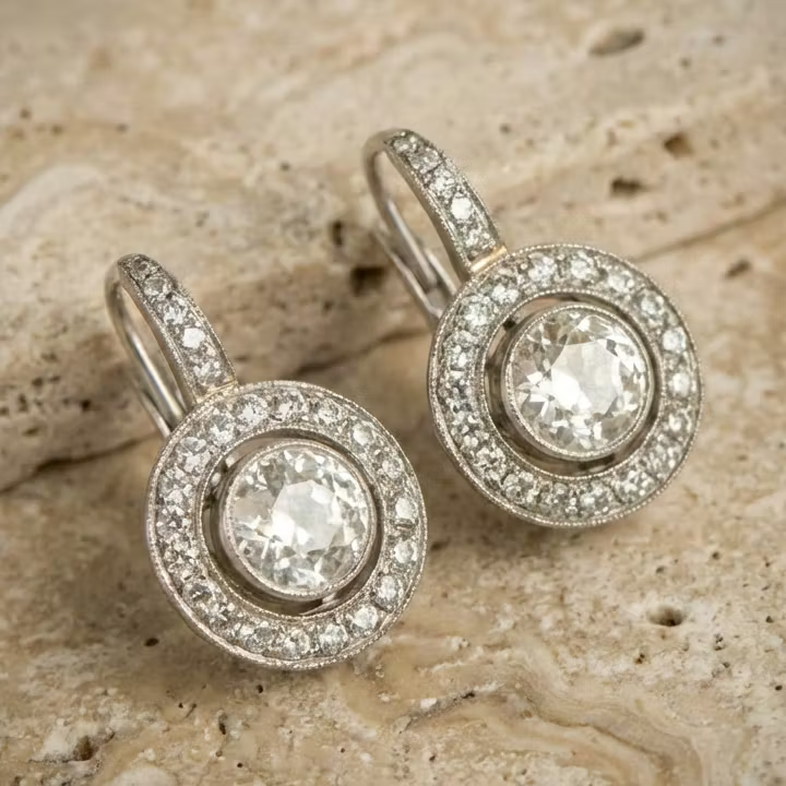 Aoaome Vintage Silver with Zirconia Earrings