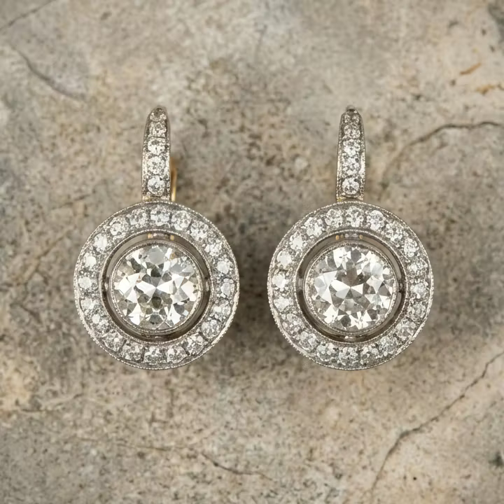 Aoaome Vintage Silver with Zirconia Earrings