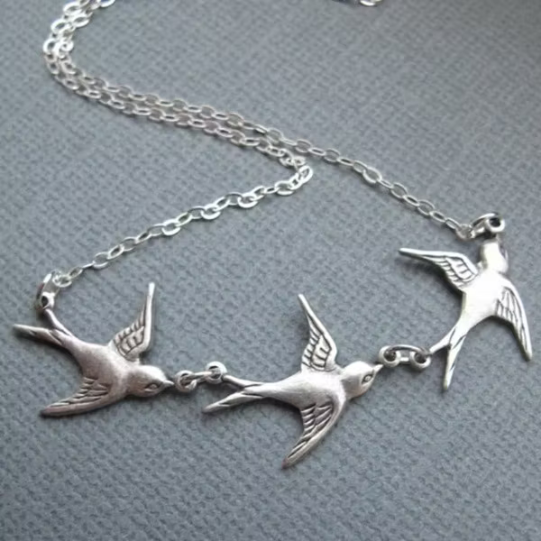 Aoaome Vintage Sparrow Bird Necklaces