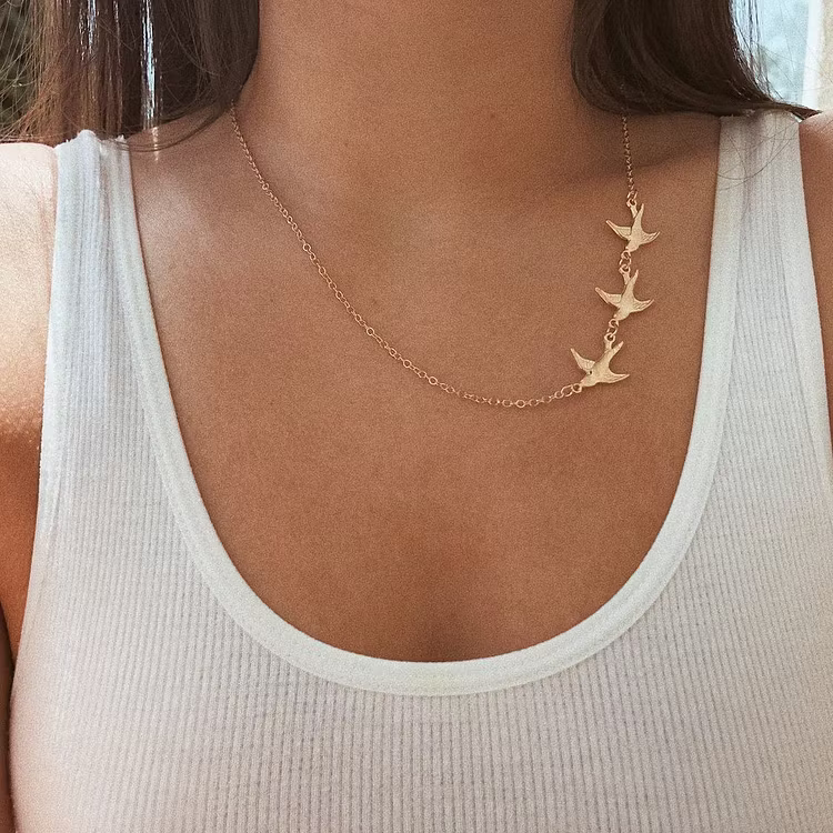 Aoaome Vintage Sparrow Bird Necklaces
