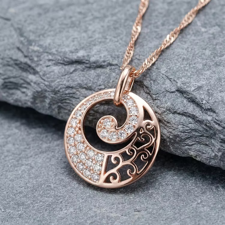 Aoaome Vintage Spiral Filigree Pendant Necklaces