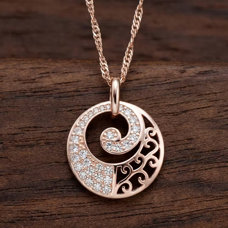 Aoaome Vintage Spiral Filigree Pendant Necklaces