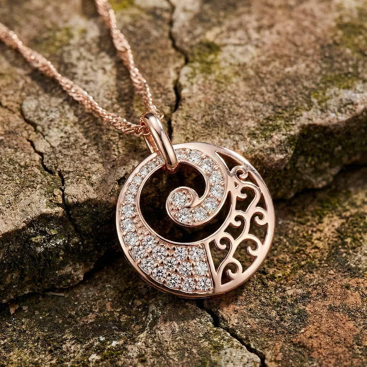 Aoaome Vintage Spiral Filigree Pendant Necklaces