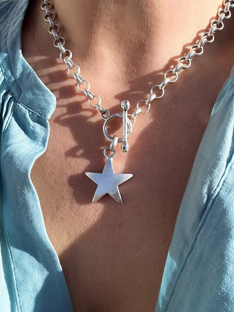 Aoaome Vintage Star T Bar Chain Necklaces