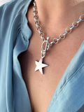 Aoaome Vintage Star T Bar Chain Necklaces