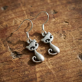 Aoaome Vintage Tiny Cat Statement Dangle Hoop Earrings