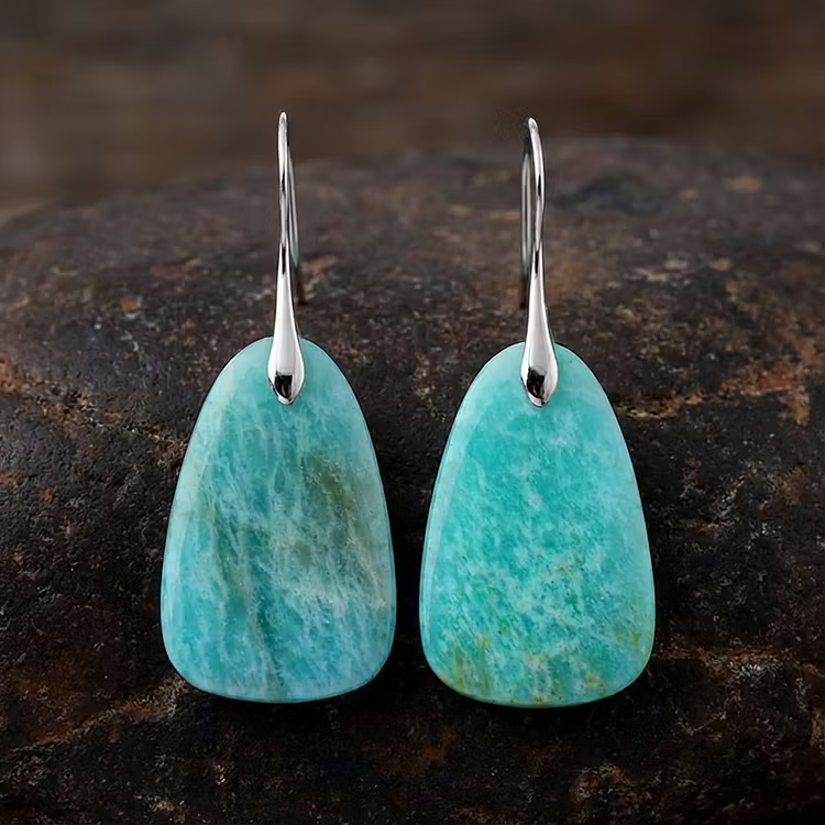 Aoaome Vintage Turquoise Stone Earrings