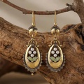 Aoaome Vintage Water Drop Flower Pearl Earrings