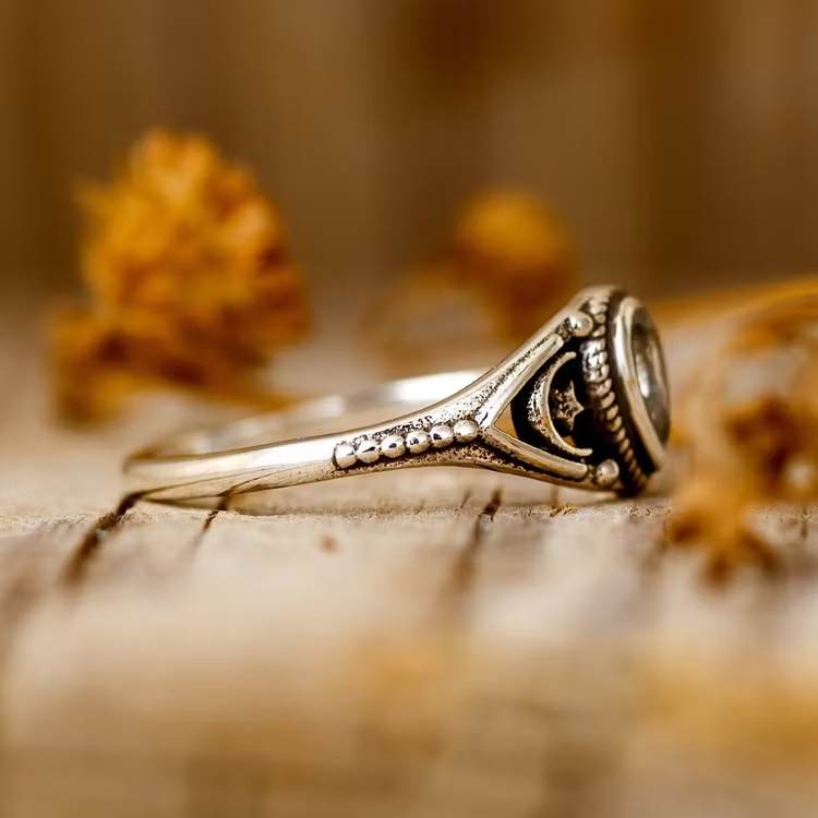 Aoaome Vintage Zircon Ring Star Moon Rings