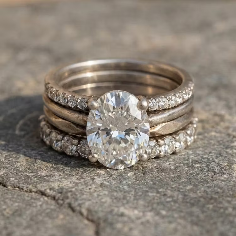 Aoaome Vintage Zirconia Bright Rings