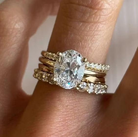 Aoaome Vintage Zirconia Bright Rings