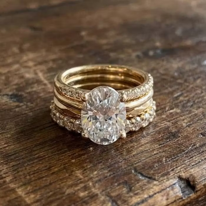 Aoaome Vintage Zirconia Bright Rings