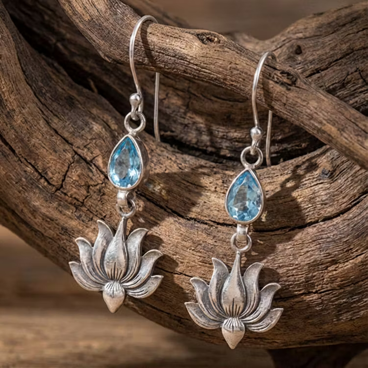 Aoaome Vintage lotus earrings