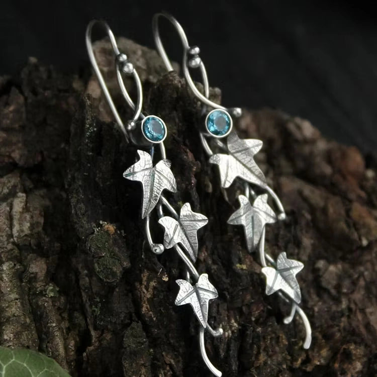 Aoaome Vintage plant leaves vine earrings
