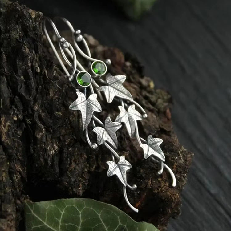 Aoaome Vintage plant leaves vine earrings