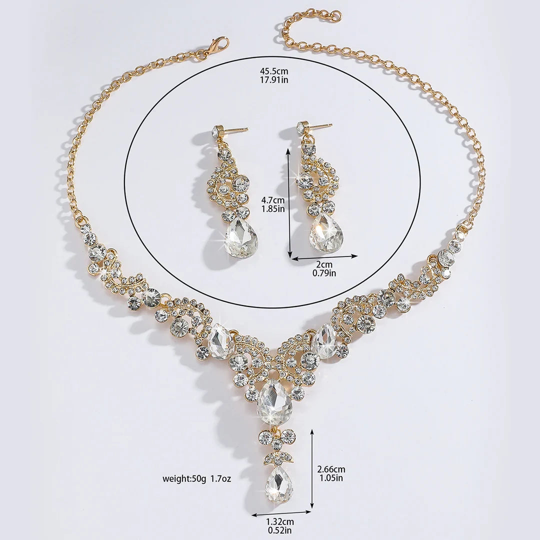 Aoaome Wedding Party Premium Vintage Necklace Earrings Sets