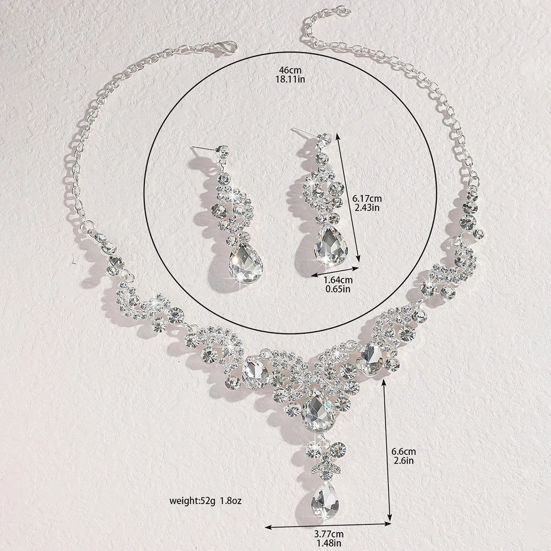 Aoaome Wedding Party Premium Vintage Necklace Earrings Sets