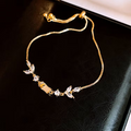 Aoaome Zircon Bamboo Knot Leaf Flower Bracelets
