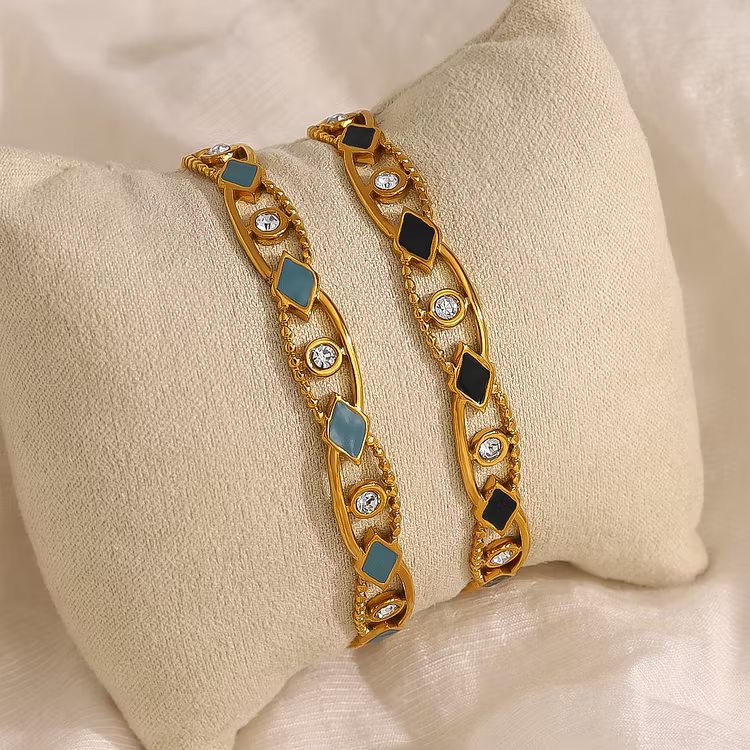 Aoaome Zircon Drip Oil Diamond Hollow Bracelets