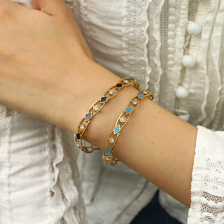 Aoaome Zircon Drip Oil Diamond Hollow Bracelets