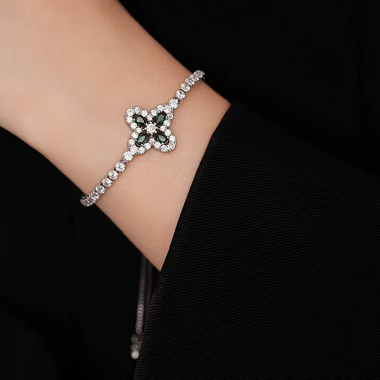 Aoaome Zircon Flower Adjustable Bracelets