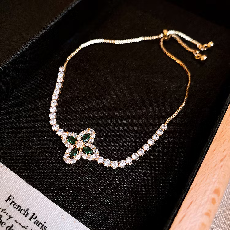 Aoaome Zircon Flower Adjustable Bracelets