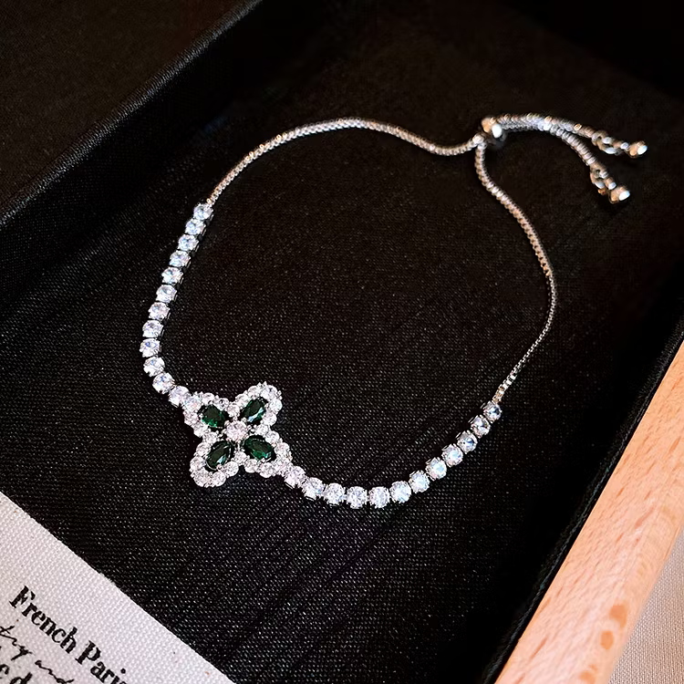 Aoaome Zircon Flower Adjustable Bracelets